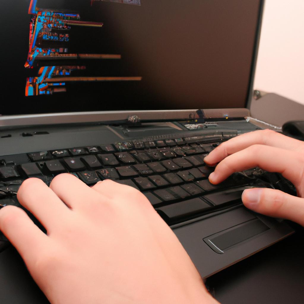 Person working on computer coding